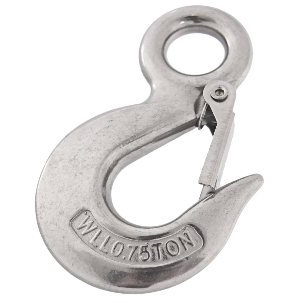 

304 Stainless Steel American Type Marine Heavy Duty Trigger Round Eye Lifting Snap Hook 0.75T/750KG Working Load Limit