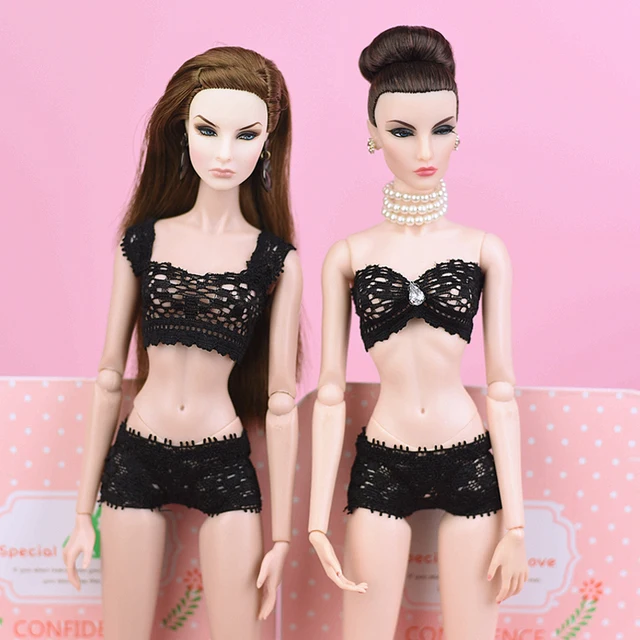 Biancheria Intima Bambola Pizzo Set Biancheria Intima In Pizzo Per Bambola 1/6 (11.5 Pollici) - Reggiseno E Slip Per Barbie, Blythe, Handmade Set Intimo Handmade Bambole - Foto 10