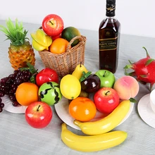 Nova espuma decorativa falso frutas maçã limão pêssego laranja diy espuma artificial frutas para decoração de casa acessório fotografia adereços
