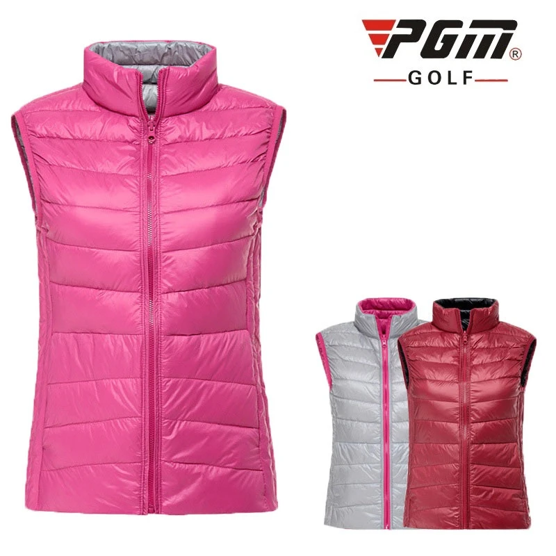 Pgm Женская легкая жилетка для гольфа, утолщенная куртка на утином пуху, зима-осень, женский ветрозащитный жилет для гольфа без рукавов, куртка D0507
