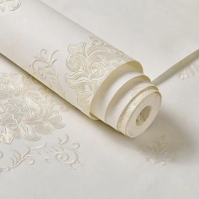 

3D White Damask Wallpapers for walls papel de parede para quarto