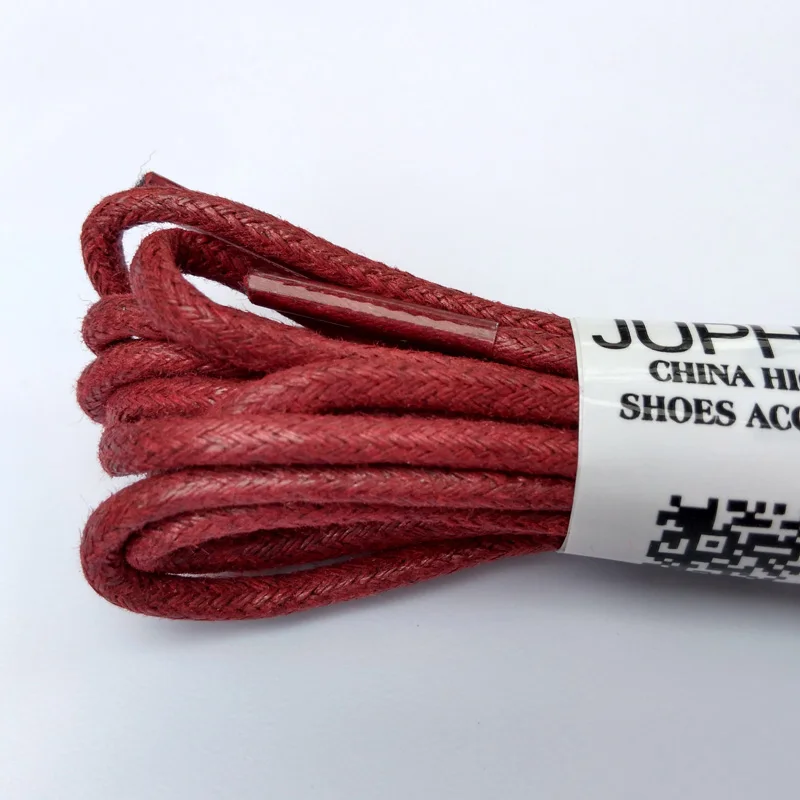 JUP1-12 Pair Purple Red Rounds Wax Cotton Lace Waxed Shoes Sport Shoelaces Unisex Sneaker Martin Boots Strap String Leather Cord