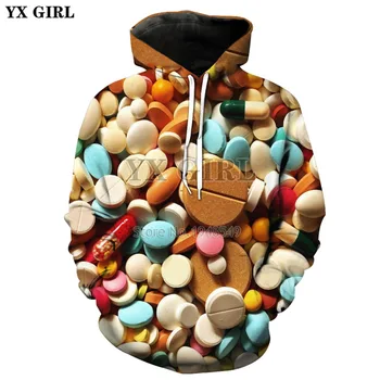 

YX GIRL 2019 New 3d Fashion Men Hoodie food candy delicious Collage patterns Printed Men Women Casual hoodies Sweatshirt