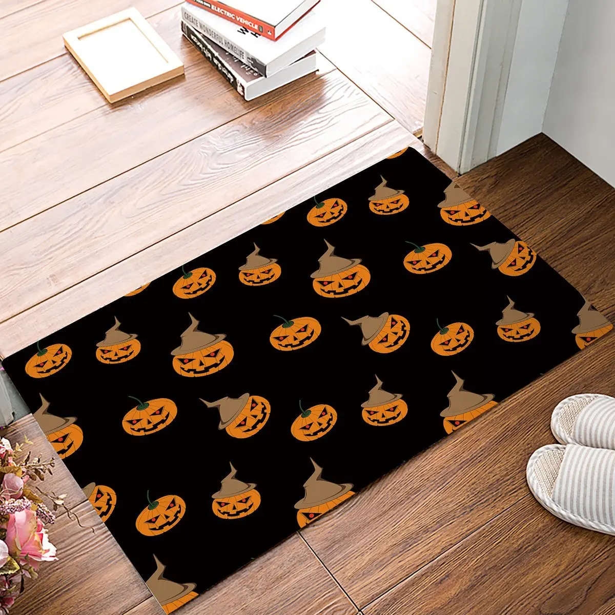 Halloween Pumpkin Lantern Door Mats Kitchen Floor Bath Entrance Rug Mat