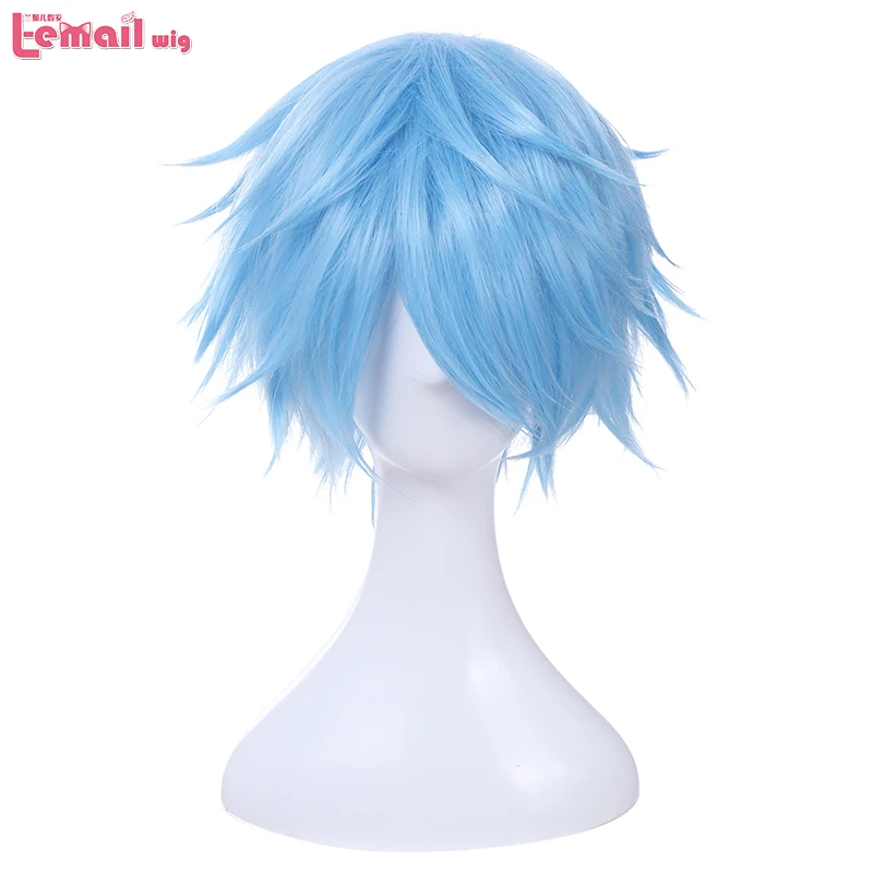 Billige L e mail perücke Kuroko kein Korb Tetsuya Kuroko Cosplay Perücke 30cm Kurze Licht Blau Männer Synthetische Haar Perucas cosplay Perücke