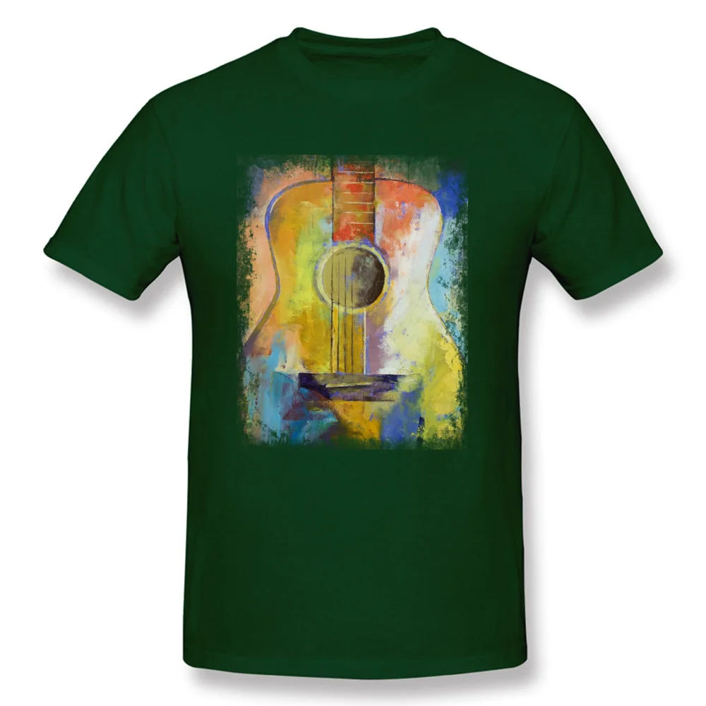 GUITAR MELODIES Pure Cotton T Shirt for Men Short Sleeve 3D Printed Tops Shirts Cheap ostern Day Crewneck Tee Shirt Printed GUITAR MELODIES dark
