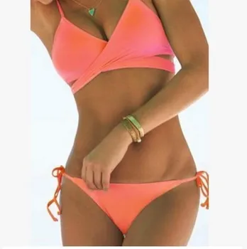 

Swimwear Bandeau Bikini 2017 Sexy Solid Diamond High Waist La Vie En Rose Bikini Set Swimsuit Swim Bathing Suits Thong Bikini