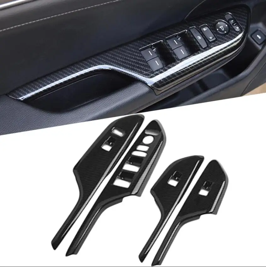 

Carbon Fiber Interior Mouldings Window Switch Panel Door Mirror Adjustment Lock Cover For Honda Civic 10th 2016 2017 LHD