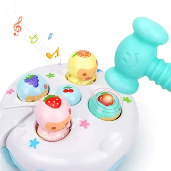 

Baby Handheld Whack-a-mole Game Machine Electric hamster Toy Sound LightFruit Cake Knocking Music Game Early Educational Toys
