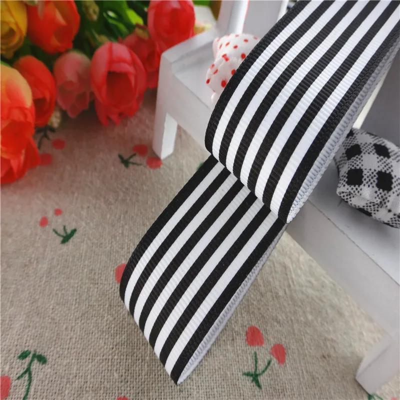 10 yards 1'' 25mm stripe printed grosgrain ribbons cartoon ribbon handmade hair bows