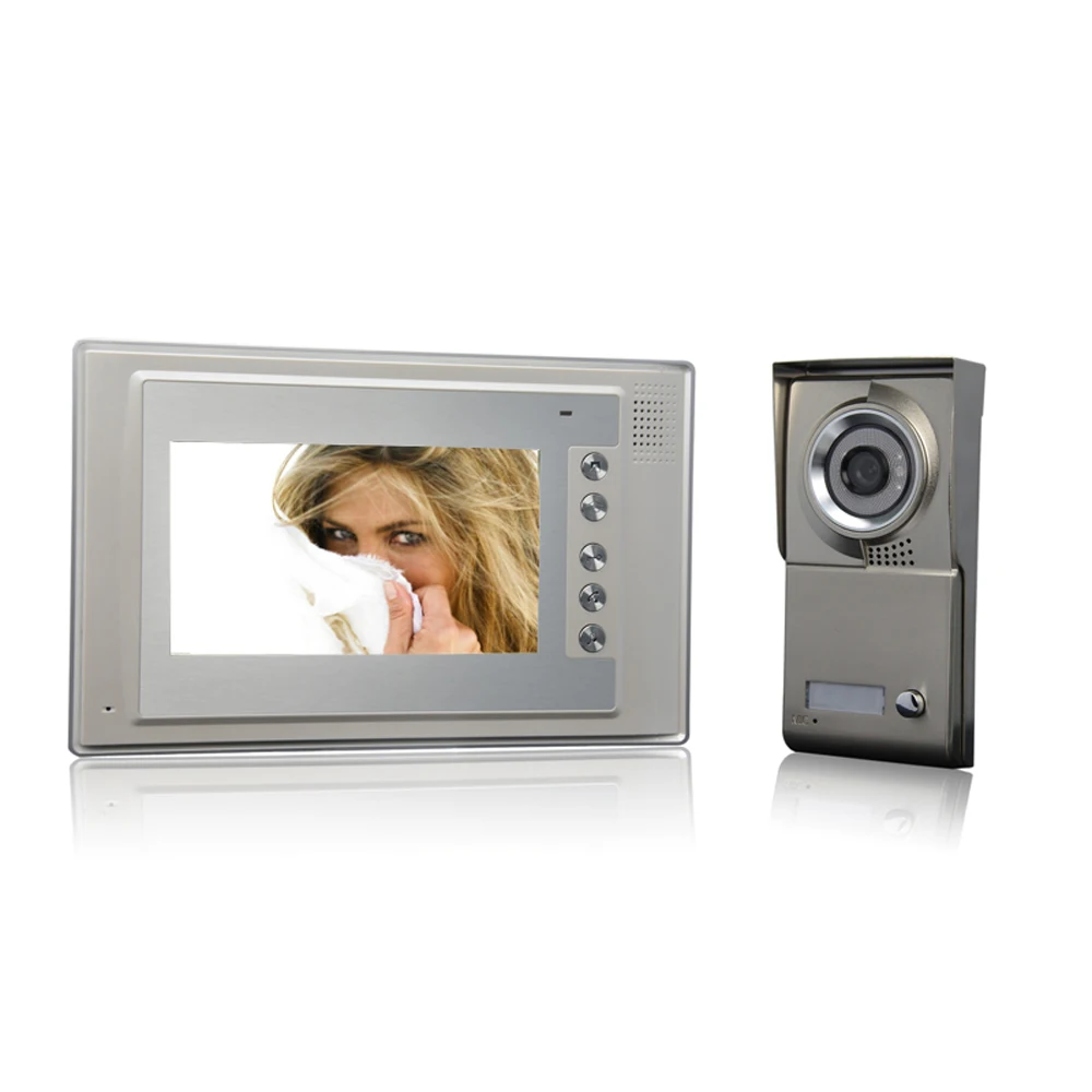 (1 set) Home use 1 to 1 Video door phone smart home system Video intercom waterproof camera 7 inch color monitor free shipping (1 set) Home use 1 to 1 Video door phone smart home system Video intercom waterproof camera 7 inch color monitor free shipping