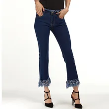 Отбеленные расклешенные Широкие джинсовые джинсы винтажные модные офисные женские расклешенные брюки с высокой талией корейские расклешенные брюки