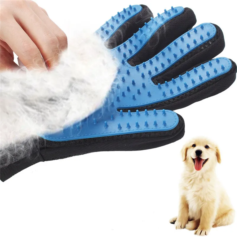 

Silicone Pet Dog brush Glove Deshedding Gentle Efficient Pet Grooming Glove Dog Bath Cat cleaning Supplies Pet Glove Hair Remove