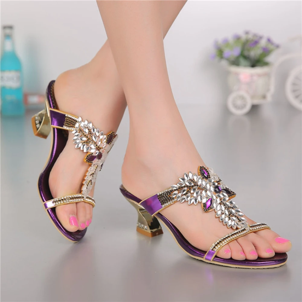 Women sandals,Fashion and Sexy genuine leather rhinestone sandal shoes