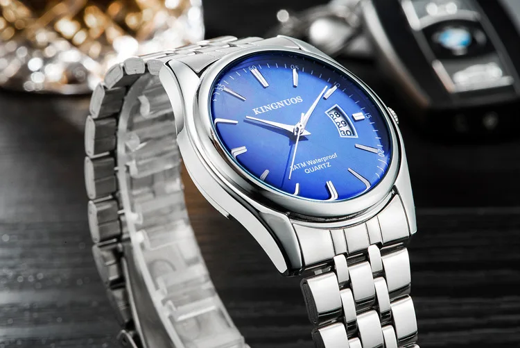 Relogio masculino Kingnuos мужские часы лучший бренд класса люкс Модные Бизнес Кварцевые часы мужские спортивные полностью стальные водонепроницаемые наручные часы