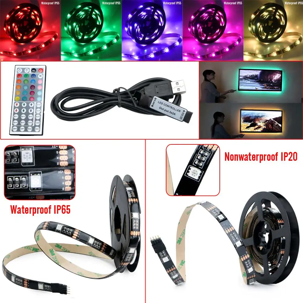SMD RGB Светодиодная лента Водонепроницаемая 5050 1 м/2 м 30 светодиодов/м Лента USB