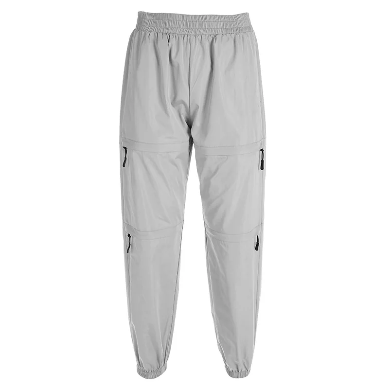 HOUZHOU 2019 Spring Autumn Zipper Cargo Pants Sweatpants High Waist Women Elastic Waist Solid Streetwear Hip Hop Loose Joggers HOUZHOU 2019 Spring Autumn Zipper Cargo Pants Sweatpants High Waist Women Elastic Waist Solid Streetwear Hip Hop Loose Joggers