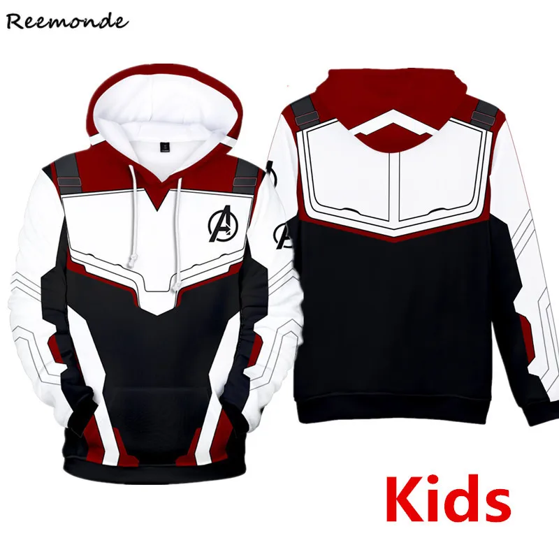 Children Avengers Endgame Quantum Realm Captain America Hoodies Cosplay Costume Kids Sweatshirt Superhero T shirt Coat Girls Boy