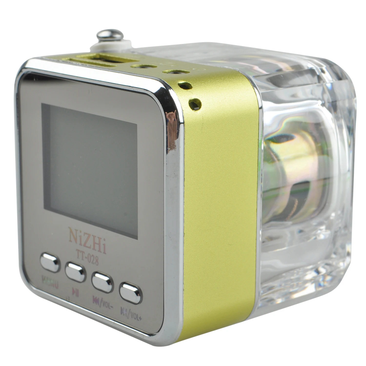 NIZHI mini disk FM radio Mini Speaker USB TF Speaker (Green)mini