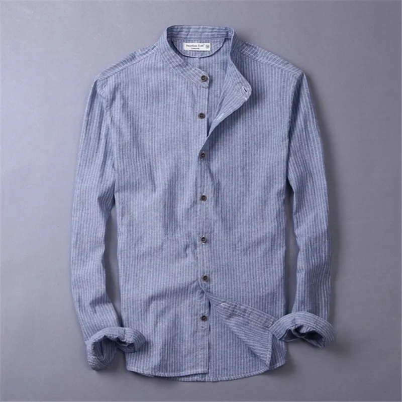 Мужская рубашка camisa masculina брендовая рубашка с длинными рукавами Мужская льняная Хлопковая мужская рубашка Повседневная модная мужская рубашка однотонная одежда рубашки
