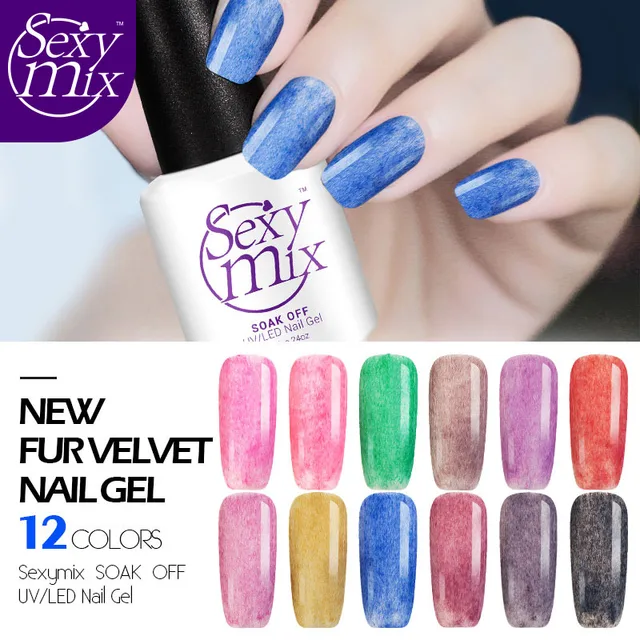 Y Mix 7ml Long Lasting Faux Fur Effect Gel Nail Polish 12 Color Y Mix 7ml Long Lasting Faux Fur Effect Gel Nail Polish 12 Color Soak Off Uv