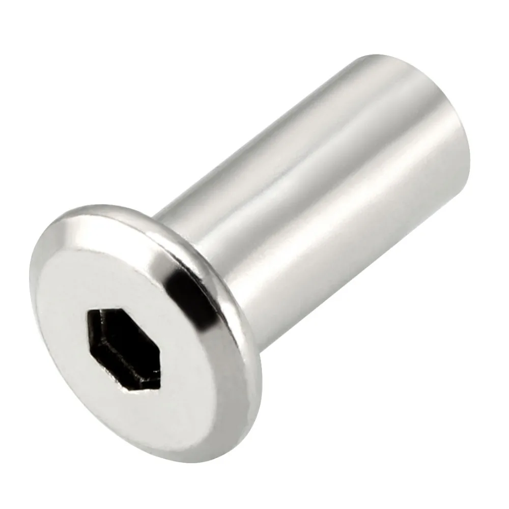 M6x12mm Female Thread Hex Socket Head Nut Furniture Fittings 30pcs