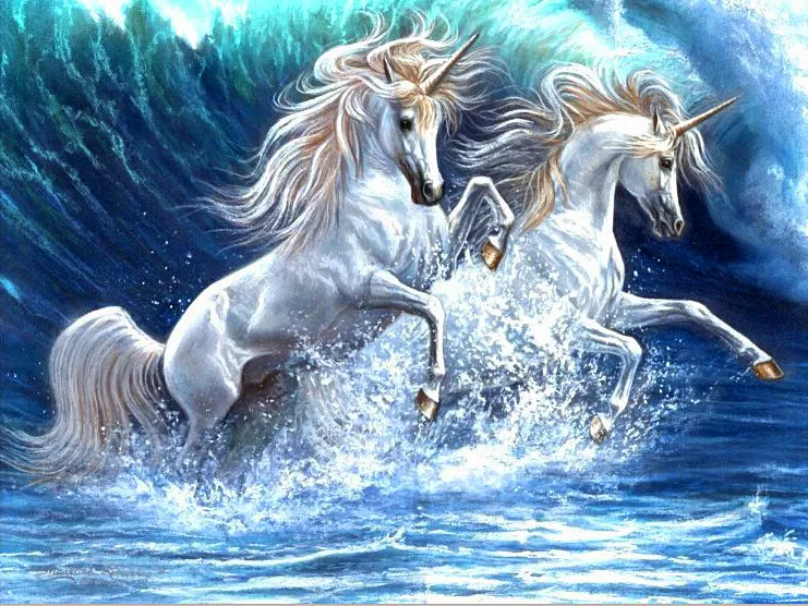 30X40CM(12&quotX 16&quot) Unicorn Animal Full Drill Put Embroidery Diy Diamond Painting Cross Stitch Kit Mosaic Home Decor ZC0277 | Дом и сад