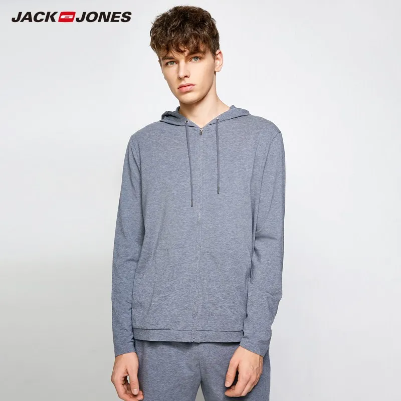 JackJones мужской светильник с капюшоном свитер тонкий пуловер Топ Домашняя одежда 2183HE503 - Цвет: MID GREY MELANGE