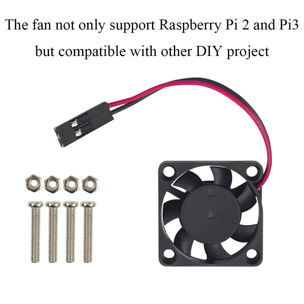 Вентилятор охлаждения Raspberry Pi 5 в с винтами + радиатор 1 алюминий 2 медью для 3 / Model B