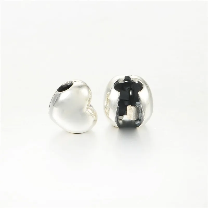 

New 100% Original 925 Sterling Silver Jewelry Love Heart Clip Stopper Charm Bead Suitable for Pandora Style Charm Bracelets