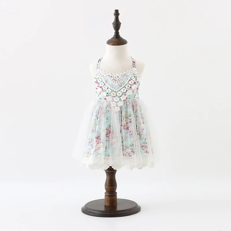 

Print Baby Girls Dresses Cotton Mesh Summer Dress Kids Dresses For Girls Wholesale Baby Boutique Clothing 5pcs Lot #5p225f