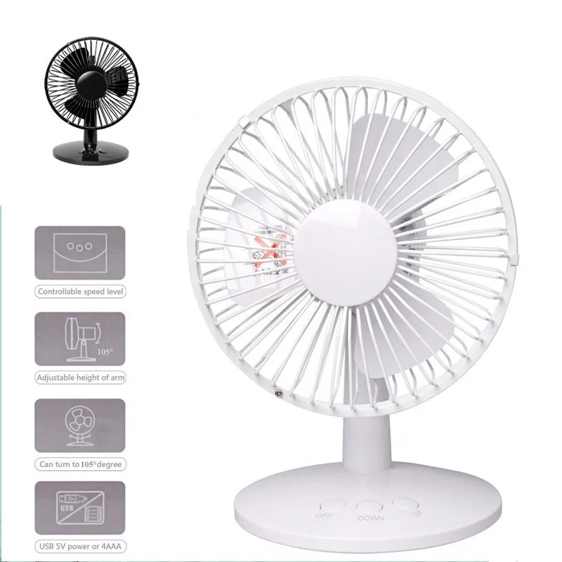 Cooling Fan 4W USB Shaking Head Rotation Ultra quiet Household Appliances Office Desktop Fans 2