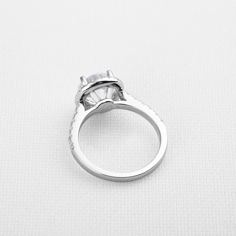 QYI Мода 925 чистого серебра круглой огранки 2ct Имитация Алмазный обручение Свадебные Кольца для женщин подарок кольцо модные украшения