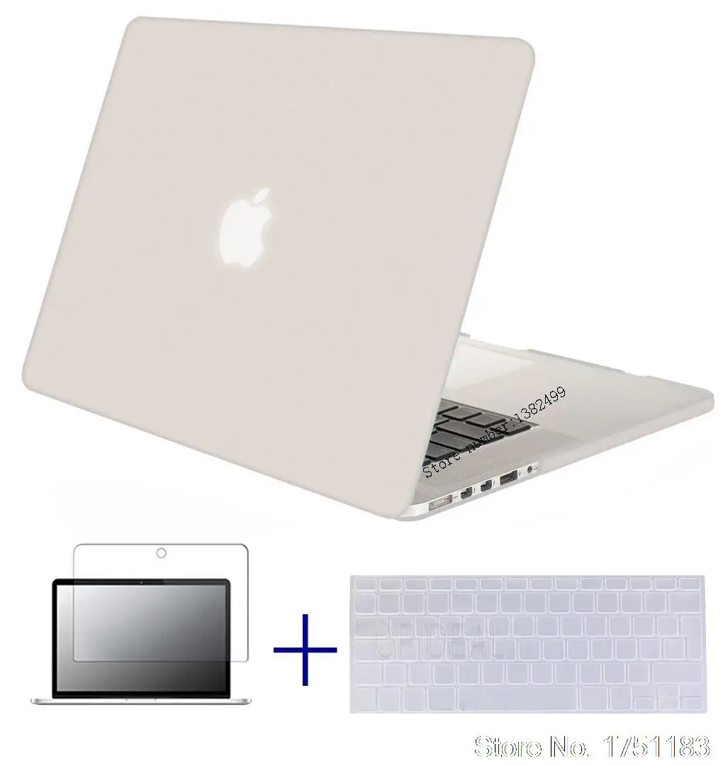3в1 матовый чехол для ноутбука сумка для ноутбука Macbook air Pro 11 12 13 15 дюймов чехол для macbook pro retina 13,3 15,4 touch bar ID - Цвет: Matte White