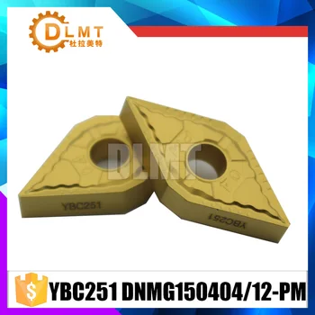 

10PCS/SET DNMG150404 PM YBC251 DNMG150412 PM Turning blade Yellow coating for Steel Turning carbide inserts,CVD coating