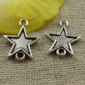 

330 pieces tibetan silver star connectors 19x16mm #3923