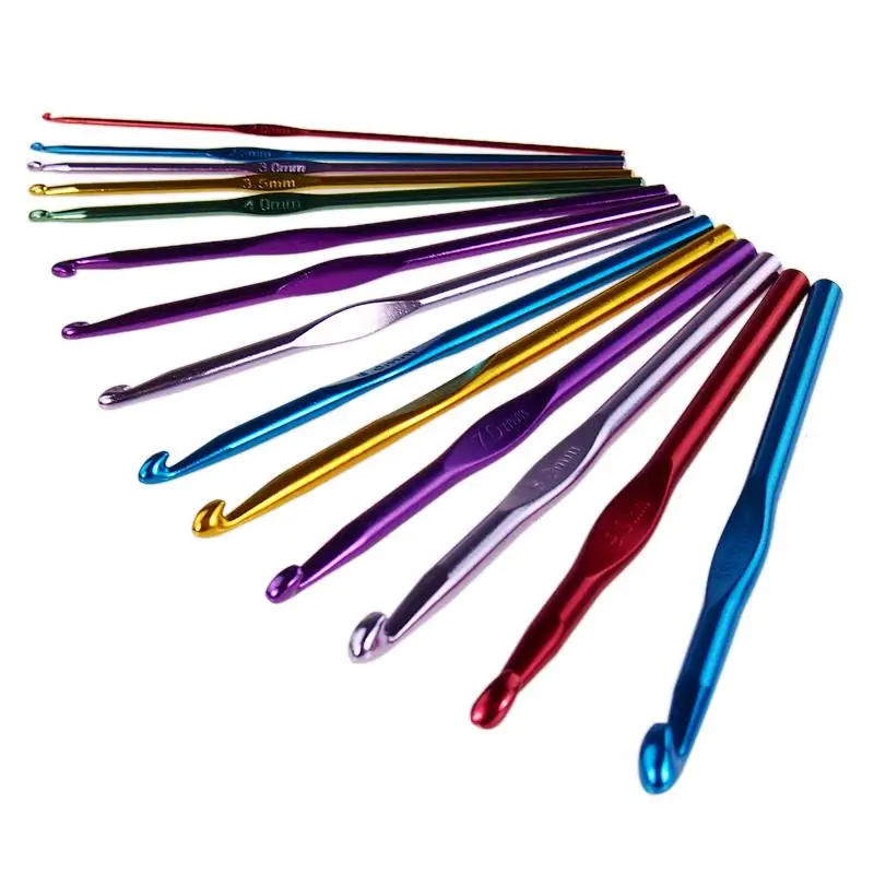 New Arrival 14 Size 2.0 10.0mm Multicolor Aluminum Knitting Needles