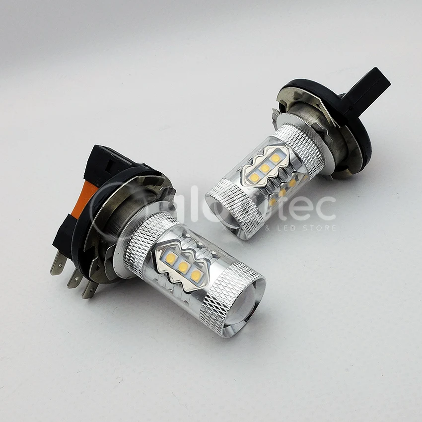 1 x H15 16SMD 12V 80W High Power LED Headlight Bulb with LENS LED Chips Car Lamp Auto Light GLOWTEC