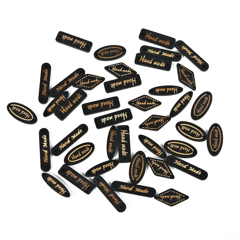 50 шт/150 шт ручной работы деревянный разделитель для бисера бусины деревянные этикетки теги кнопок для поделок соединители для украшения ювелирных изделий - Цвет: Black 50pcs