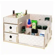 1 шт. Творческий ремесленные Деревянные настольное зеркало шкатулка для косметики и украшений Многофункциональный A006 комплект