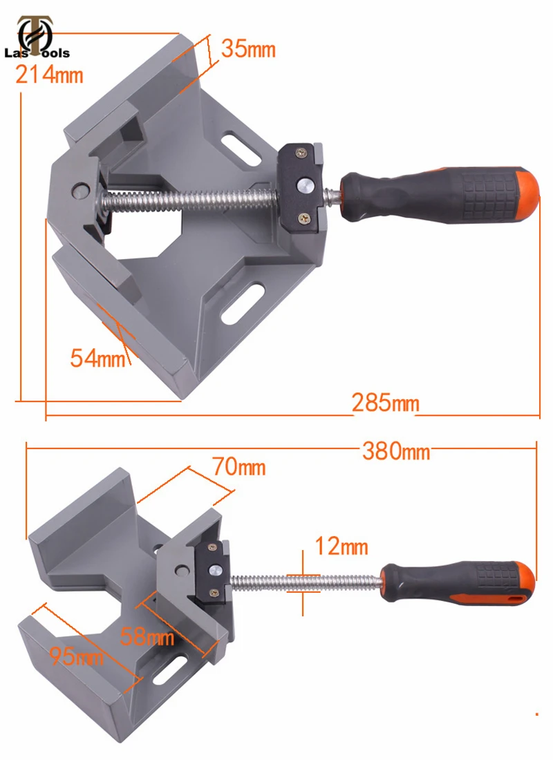 Алюминий с одной ручкой 90 градусов прямоугольный зажим Угол Тиски для деревообработки Рамка клип прямоугольный инструмент для папок