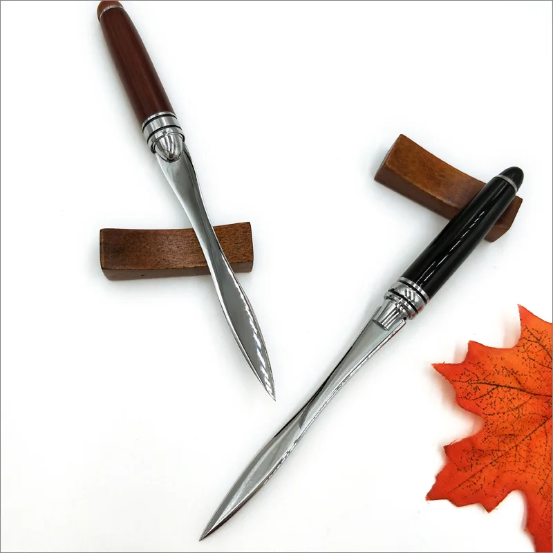 Wood Handle Letter Opener Stainless Steel Letter Opening Cut Paper Split File Envelopes for School Student Stationery