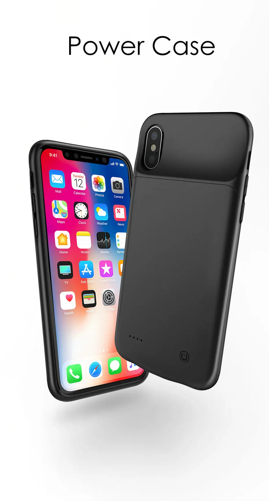 Mcdodo Battery Charger Cases for iPhone X 3200mAh Power Bank Case Ultra thin External Pack Backup Listen Music charger case (4)