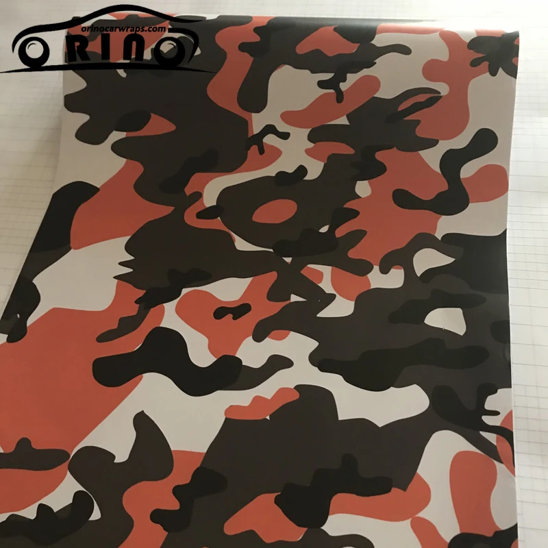 Orange Black Camouflage Vinyl Film Sticker-6