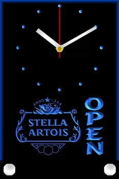 

tnc0015 Stella Artois Beer OPEN Bar Table Desk 3D LED Clock