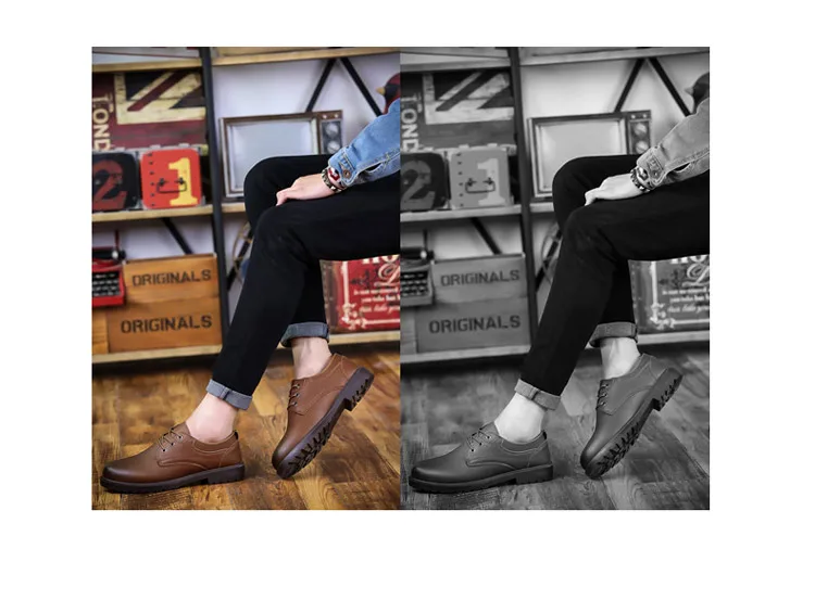 Г. Весенние новые мужские модные кожаные рабочие туфли повседневная обувь со шнуровкой мужские туфли из натуральной кожи для катания на коньках низкая обувь Zapatos De Hombre