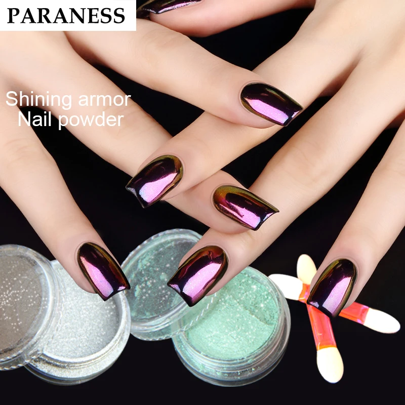 

Paraness Chameleon Nail Glitter Powder Pigment UV Gel Nail Polish Glitter Mirror Effect Chrome Nails Dipping Manicure Nail Art