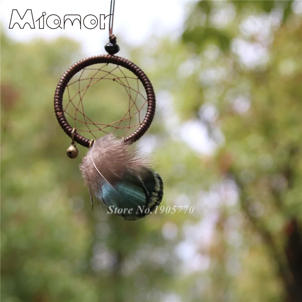 Miamor мини юбка-пачка, ожерелье "Ловец снов" ручной работы Ловец снов Чистая с перьями и маленький колокольчик украшение AMOR001567