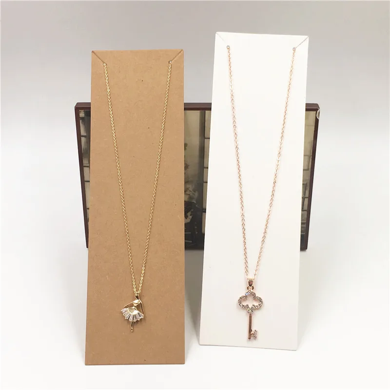 

200Pcs/Lot 18.5x5.5cm Fashion Long Type Necklace/Pendant Kraft Paper Packaging Cards Jewelry accessories Display Card