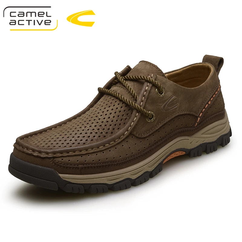 Camel Active 2018 Genuine Leather Casual Shoes Men Handmade Vintage Shoes Lace-up Hot Sale Moccasins Chaussure Homme Large Size